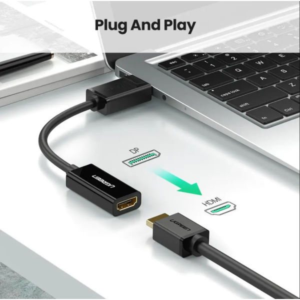 Адаптер UGREEN MM137 DisplayPort to HDMI Female Converter 4K*2K@30Hz Black (40363)